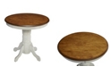 Home Styles French Countryside 42" Round Oak and Rubbed White Pedestal Table
